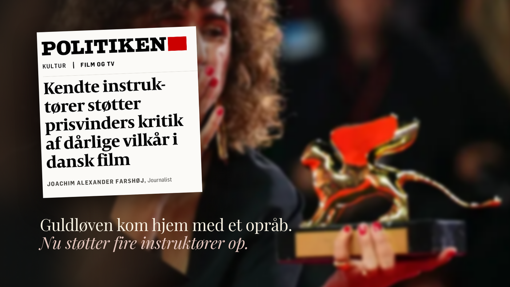 Udklip af Politikens artikel med May el-Toukhy og Guldløven i baggrunden